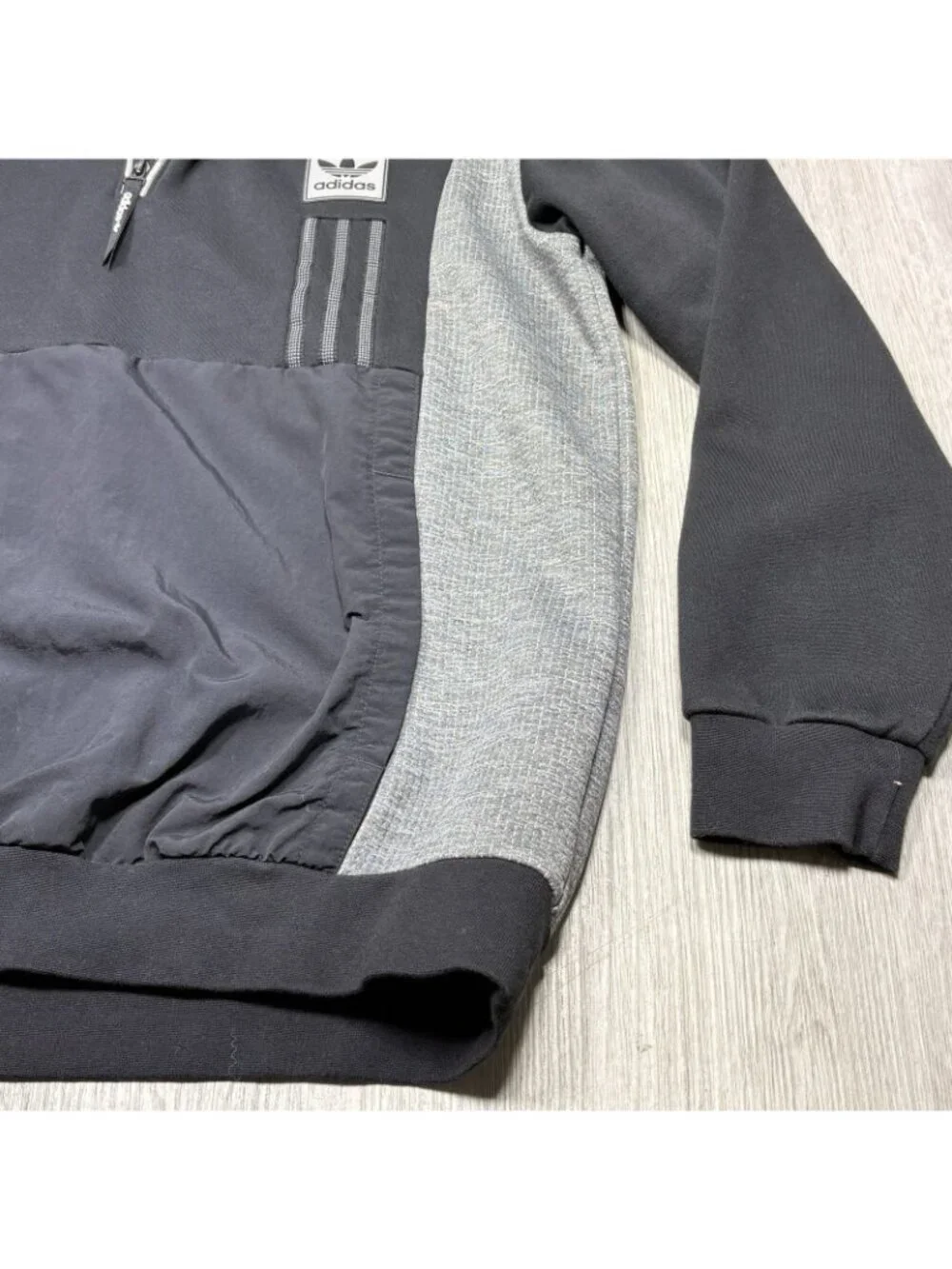XL Men's Black Adidas Sweatshirt Hoodie Quarter Zip Pull Over